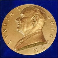 Lyndon B. Johnson Large Medallion & Case