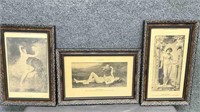 Three Framed Antique French Nudes