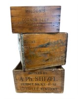 (3) Vintage Wood Advertising Crates Nesbitts Soda