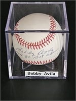 Autographed Bobby Avila Baseball w/ COA Tristar
