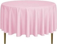 LANN'S LINENS 90" ROUND TABLECLOTH PINK