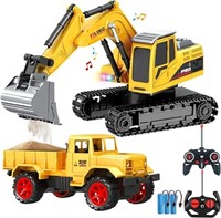 Remote Control Excavator & Dump Truck Toy for