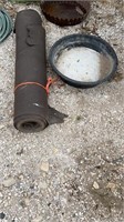 Roll of tar paper and plastic pan