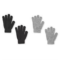 George One Size Solid 2pk Mini Gloves Black&White