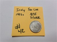 1993 italy 500 lire silver coin .835