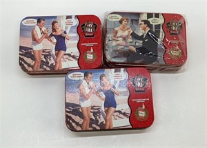 3 Tins of Winston cigarette playing cards