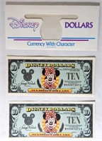 (5) Disney Dollars 1990 $10 Minnie Consecutive #s