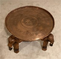4-head elephant table with added copper tray