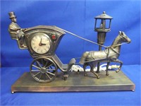 Vintage Horses & Carriage Mantle Clock