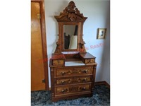 Antique Dresser w/ Mirror, Marble Insert