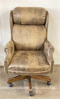Leather Style Executive Office Chair w/ Nailhead
