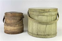 Vintage Wooden Pails with Lids