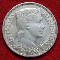 1931 Latvia Silver 5 Lati