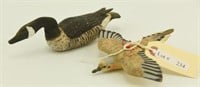 Lot #234 - Miniature carved Canada Goose signed