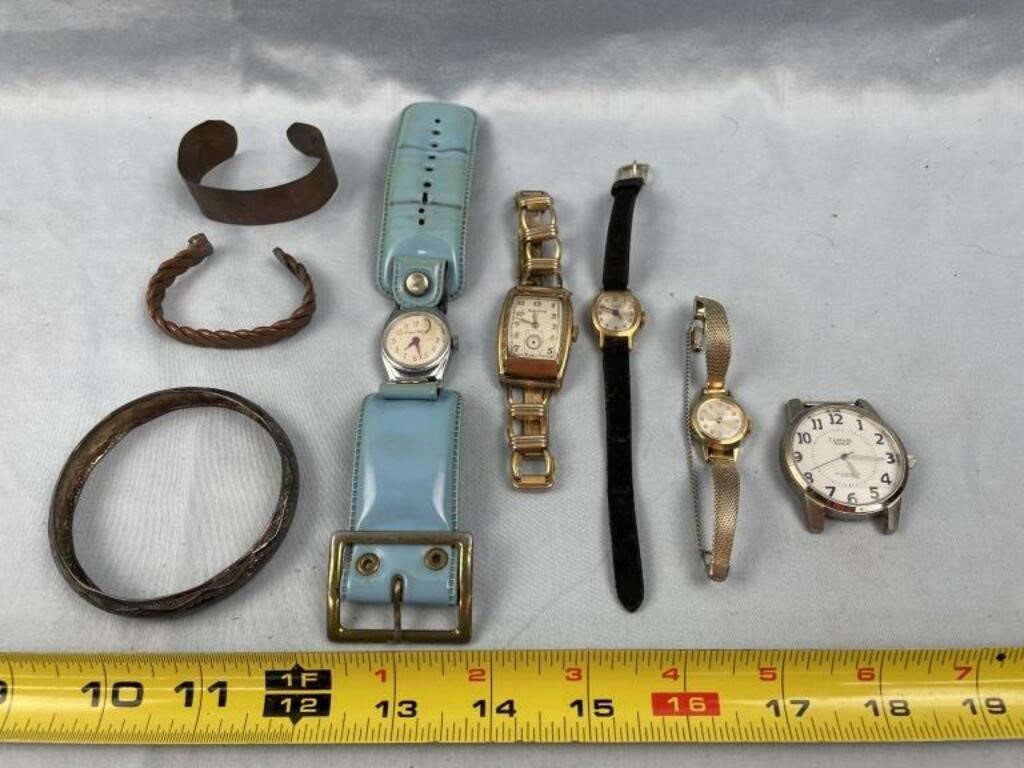 Vintage Watches, Silver Bracelet, Copper Cuffs