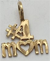 14k Gold #1 Mom Charm