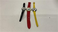 (3) 1960 watches with leather bands