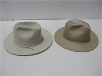 Two Western Cowboy Hats Pictured Assorted Sizes