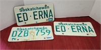 3 Vintage License Plates