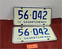 2 Vintage 1976 License Plates