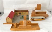 COLLECTION OF PLAYED WITH WOODEN TOYS