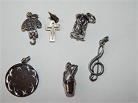 Sterling Silver Charms Pendants 11.42g