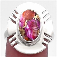 925 Sterling Silver Pink Dahlia Turquoise Ring