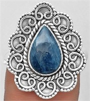Sterling Silver Neon Blue Apatite Ring