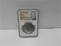 2021 Morgan silver dollar, MS-70, anniversary