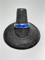 Sterling Native Blue Fire Opal Ring 3 Gr Size 8.75