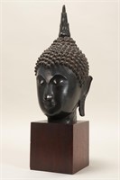 Large Thai Sukhothai Style Bronze Head,