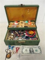 Vintage Jewelry Box Loaded w/ Jewelry