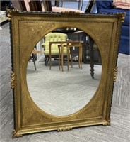 Gold Engraved Mirror with Black Trim