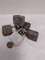 Master Lock company 5  vintage locks with one