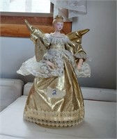 Christmas tree topper vintage Gold angel