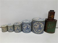 Set 5 x Kitchen Canisters and 2 x Tea Tins