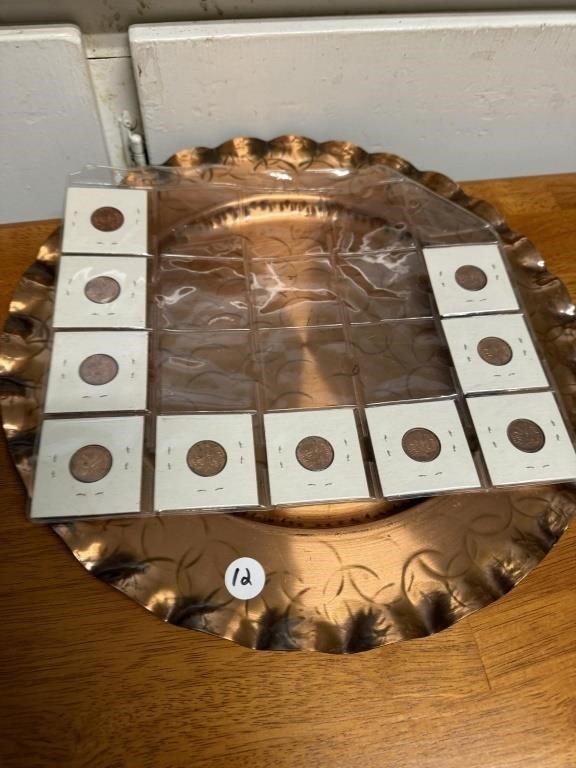 COPPER TRAY & PENNIES