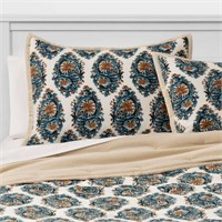 King Size Threshold Velvet Navy Paisley Shams