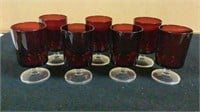 Red Wine Glasses , 7 Ruby Luminarc Glasses by