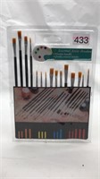 New Artists Paint Brush Set 15 Brushes Wood Handle