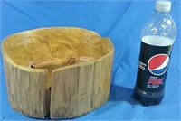 Unique Wooden dish, tree trunk  12" round x 5"h