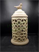 Ceramic Lantern With Wax Pillar Illuminary