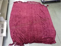 Harmony Rayon Chenille Throw Cranberry