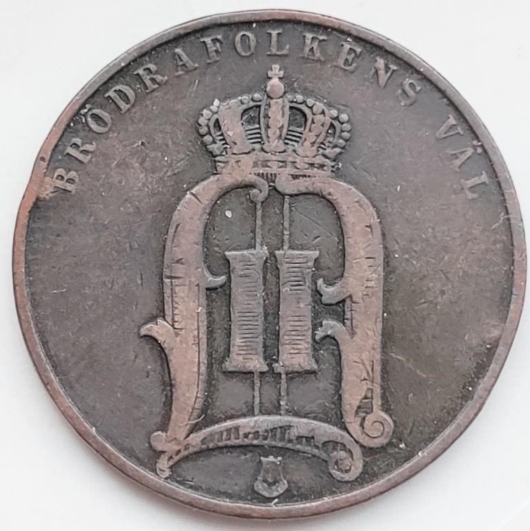 Sweden 1890, Oscar II 5 ORE coin 27mm