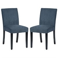 Homy Casa Lowe Navy Upholstered Dining Chairs(Set