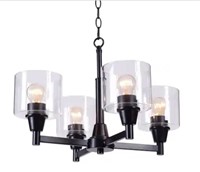 Oron 4-Light Black Reversible Chandelier with