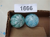 (2) Large Glass Marbles