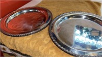 2 Oneida silver plate 10 inch trays