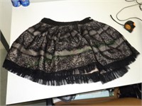 xxi Brand peach skirt w/black lace overlay Sz L