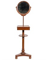 19th C. Mahogany Standing Shaving Mirror